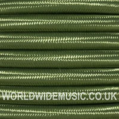 ROUND 3 Core Braided Fabric Cable Lighting Lamp Flex Vintage - CYPRUS GREEN