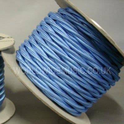 TWIST 2 Core Braided Fabric Cable Lighting Lamp Flex Vintage - SKY BLUE