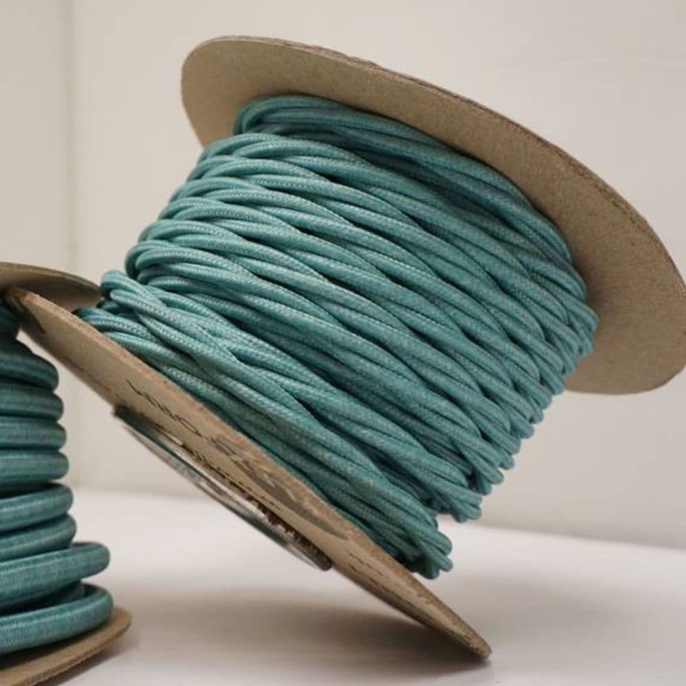 TWIST 2 Core Braided Fabric Cable Lighting Lamp Flex Vintage - TEAL