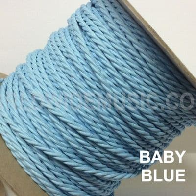 TWIST 3 Core Braided Fabric Cable Lighting Flex  - BABY BLUE - 3 Amp