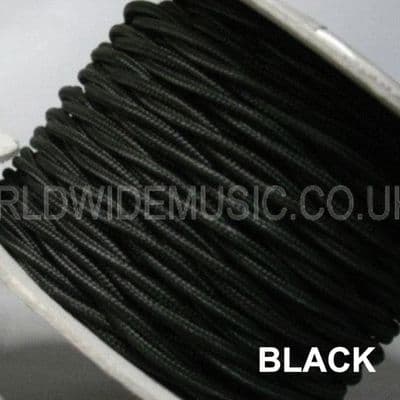 TWIST 3 Core Braided Fabric Cable Lighting Flex - BLACK - 3 Amp
