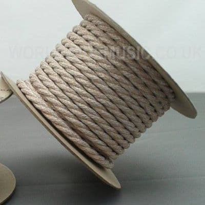 TWIST 3 Core Braided Fabric Cable Lighting Lamp Flex - LINEN - 3 Amp