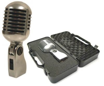 Vintage Style 'Elvis' Retro Microphone including Case