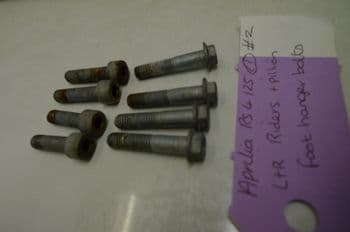 APRILIA RS4 125 . L + R,  RIDERS + PILLION FOOT HANGER BOLTS    #2  (LOC-C)