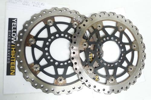 CF MOTO 650 NK NAKED  FRONT BRAKE DISCS 4.33 + 4.30 mm    YELLOW 13   #1(LOC-F)