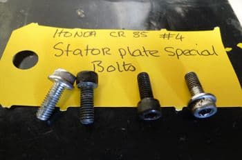 HONDA CR85 BIG WHEEL. STATOR PLATE SPECIAL BOLTS #4 (LOC-A)