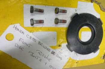 HONDA CR85 BW CR 85 BIG WHEEL FRONT BRAKE BOLTS AND COVER (LOC-A)
