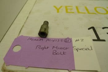 HONDA PCX125 RIGHT MIRROR SPECIAL BOLT. YELLOW 13 BB #2 (LOC-F)