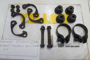 KAWASAKI GPZ500 S   EXHAUST FLANGES, BOLTS & RUBBERS KIT   #2 (CON-B)
