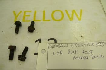 KAWASAKI GPZ500 S L & R RIDER FOOT HANGER BOLTS  #2 (CON-B)