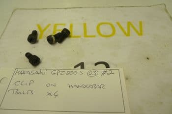 KAWASAKI GPZ500 S   LEFT & RIGHT CLIP ON HANDLEBAR BOLTS X4  #2 (CON-B)