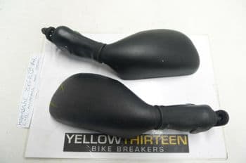 KAWASAKI ZX6-R L+R MIRRORS (NON OEM) YELLOW 13 BIKE BREAKERS #2(LOC-F)