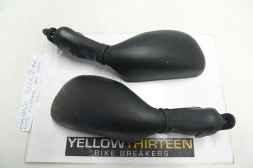KAWASAKI ZX6-R L+R MIRRORS (NON OEM) YELLOW 13 BIKE BREAKERS #2(LOC-F)