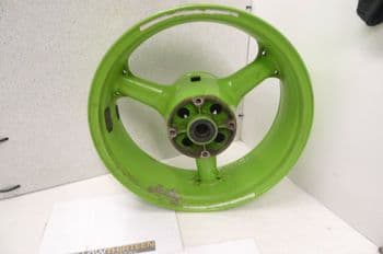 KAWASAKI ZX6-R REAR WHEEL R1384 J17 X MT 5.50 YELLOW 13 BREAKERS #2(LOC-F)