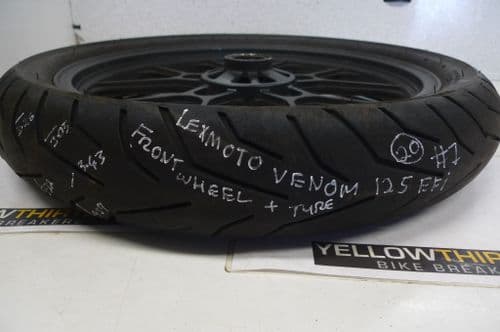 LEXMOTO VENOM 125 EFI  FRONT WHEEL & TYRE  #1  (LOC-A)
