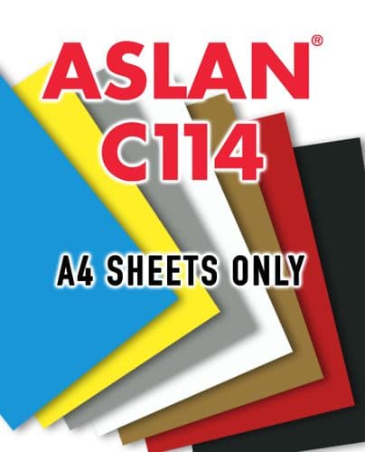Aslan C114 Self-Adhesive Vinyl - A4 Sheets - Standard Colours