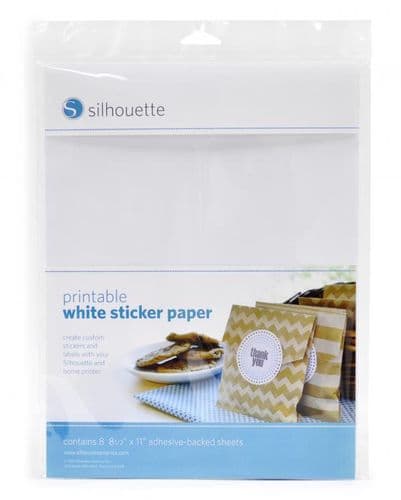 Silhouette Printable Sticker Paper - White/Clear