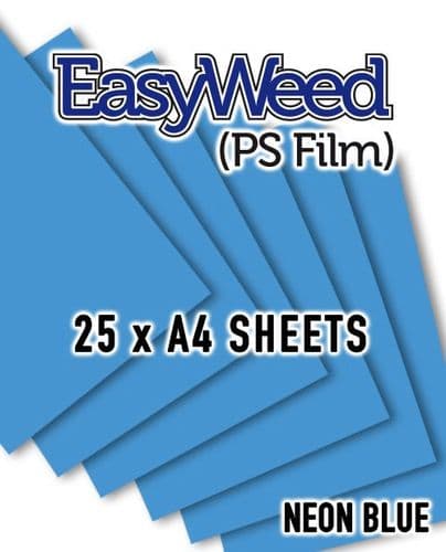 Siser EasyWeed (PS Film) - A4 x 25 sheets - Neon Blue