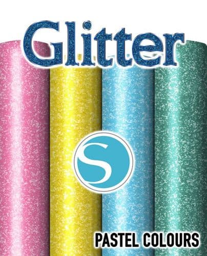 Siser Glitter Flake - Silhouette Cameo® size - Pastel Colours