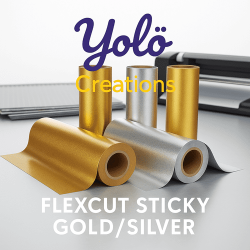 YOLO FlexCut Sticky - A4 & By The Metre - Gold/Silver