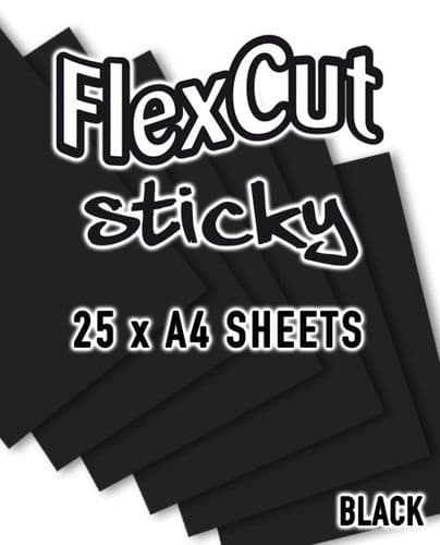 YOLO FlexCut Sticky - A4 x 25 Sheets - Black