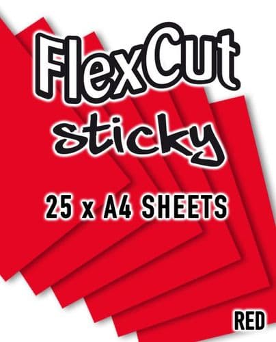 Yolo FlexCut Sticky - A4 x 25 Sheets - Red