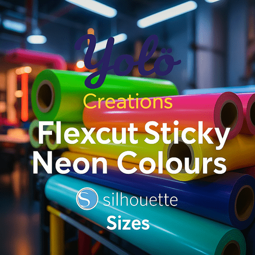 YOLO FlexCut Sticky - Silhouette Cameo® size - 4 Neon Colours