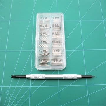 100 Spring Bars 8mm to 19mm Plus Spring Bar Removal Tool