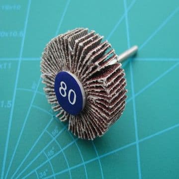 2 Mini Drill Flap Wheel 80 Grit 30mm x 9mm