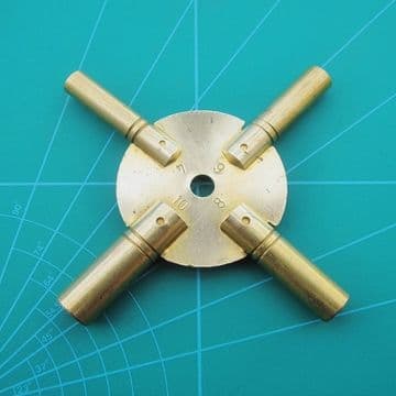 Clock Keys Brass Spider Key Type 4 in 1 - Even Numbers 4-6-8-10