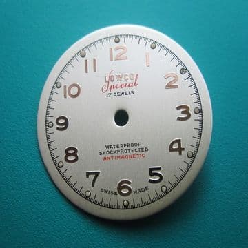 Lowco Special 17 jewels Watch Dial Swiss Made New Old Vintage
