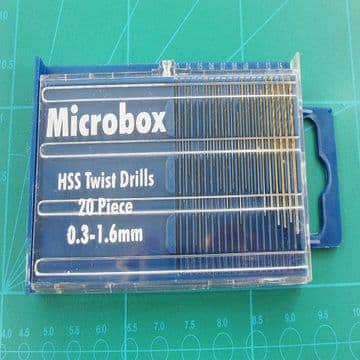 Micro HSS Twist Drill Bits Set 0.3mm up to 1.6mm 20 Piece Set