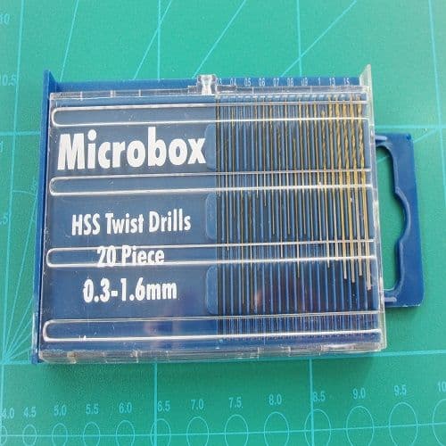 Micro HSS Twist Drill Bits Set 0.3mm up to 1.6mm 20 Piece Set