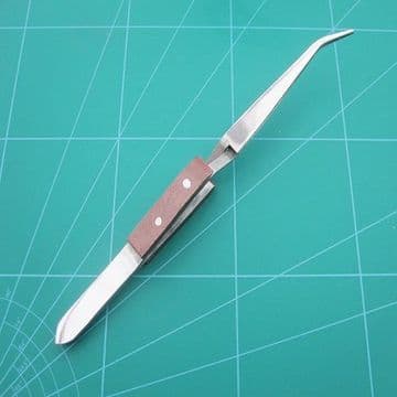 Soldering Tweezers In Reverse Action Bent Nosed Stainless Steel