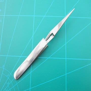 Tweezers Heavy Duty Polished Stainless Steel In Reverse Cross Bent Tweezers